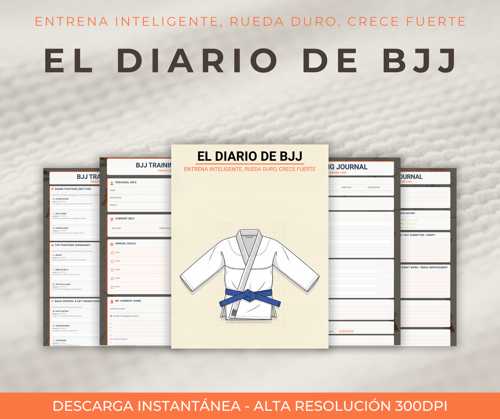 El Diario de BJJ - Cuaderno de entrenamiento de Jiu-Jitsu con plantillas de técnicas
